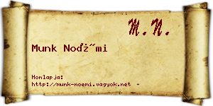 Munk Noémi névjegykártya